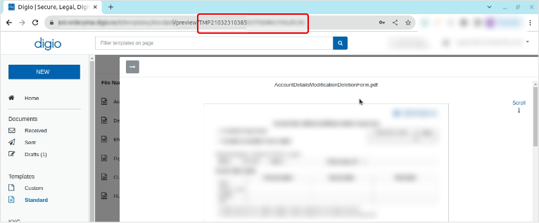 How to get Digio Template ID?